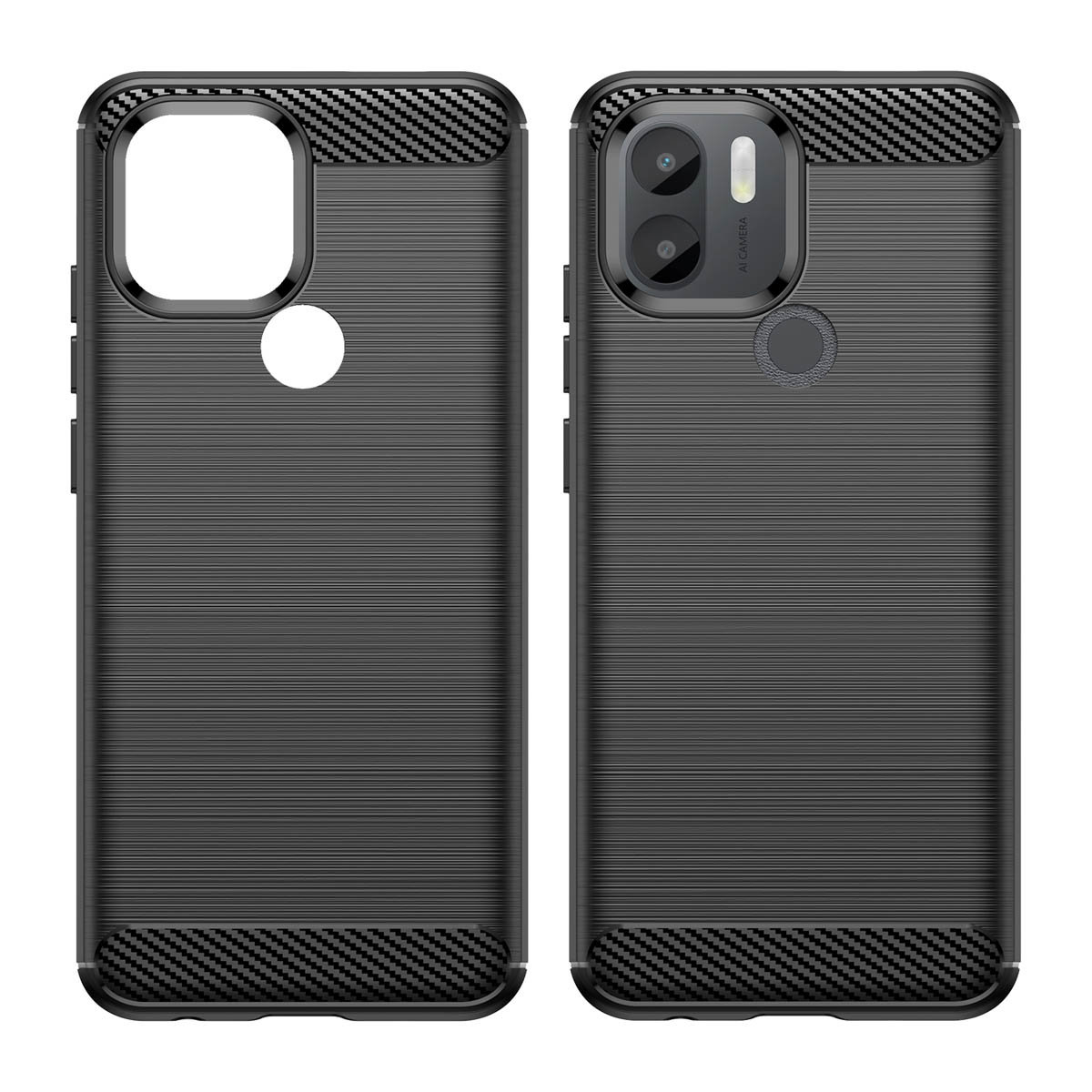 Carbon Shield TPU puzdro pre Xiaomi Redmi A1 Plus - Čierna