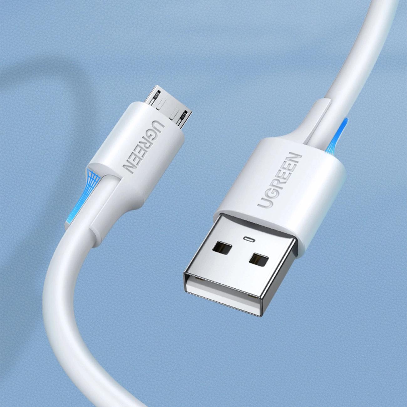 UGREEN Micro USB na USB-A kábel – 2 m - Biela