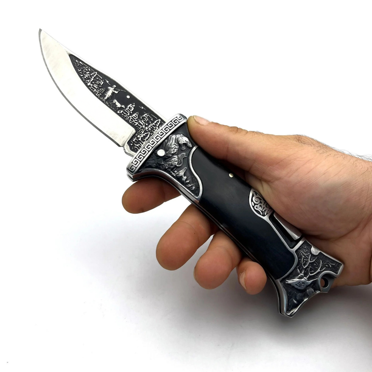 Outdoorový Skladací Nôž KB3188 - Čierna/2.Akosť