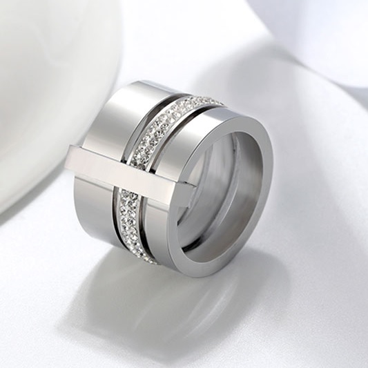 Prsteň WI-5458 - Strieborná/52mm