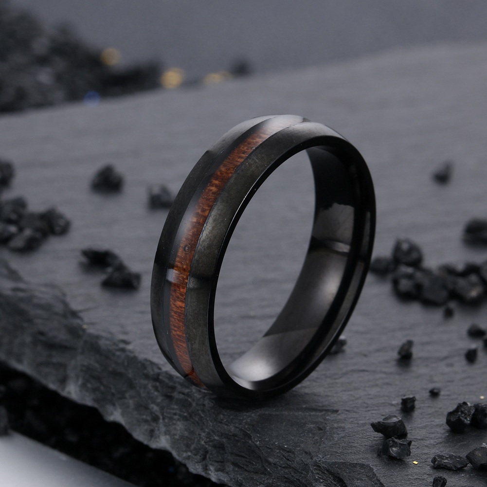 Prsteň TI-17456 - Čierna/59mm